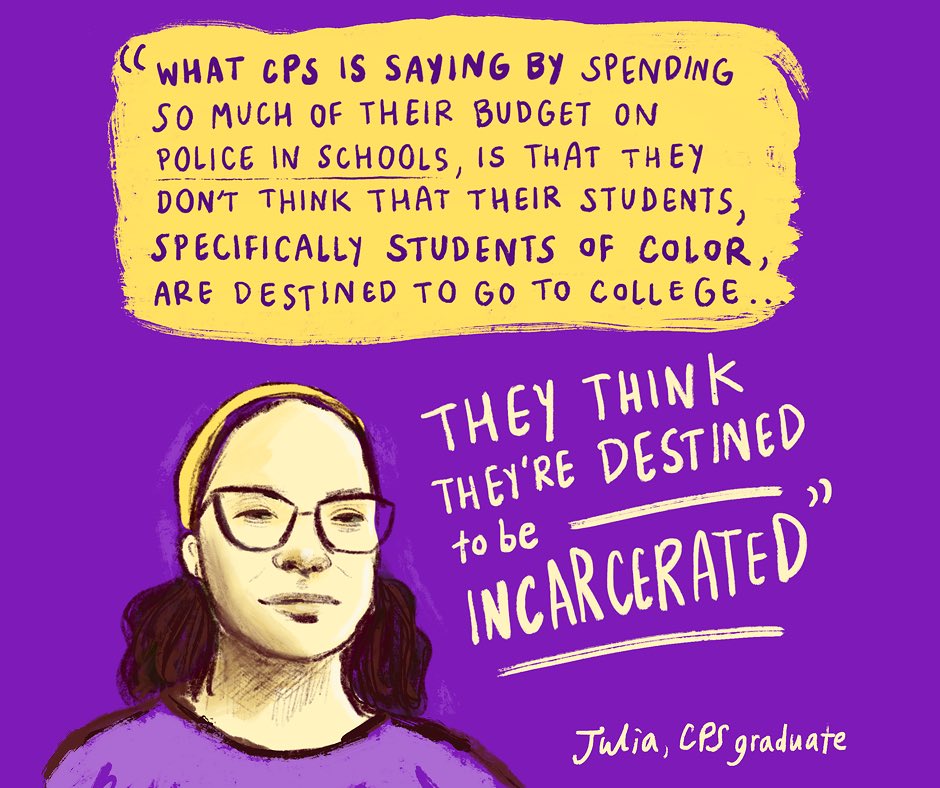 GrassrootsChi's tweet photo. Chicago’s budget priorities reflect a belief that our Black and Brown students are destined to be incarcerated.
CPS students are here to change that. https://t.co/Kqy4rB8KGl