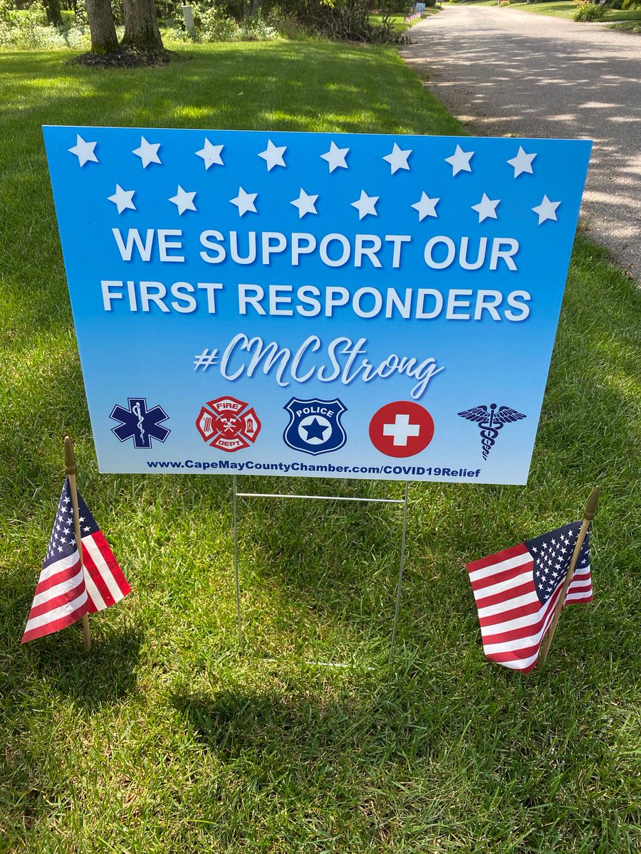 burkemotorgroup's tweet photo. Thanks to all who picked up a #CMCStrong Yard Sign this past weekend to show their support for #CapeMayCounty #FirstResponders! Here's a few shots of some signs in their new homes. ⚕🏥🚓🚒 @CapeRegional https://t.co/jSoI4TsIig