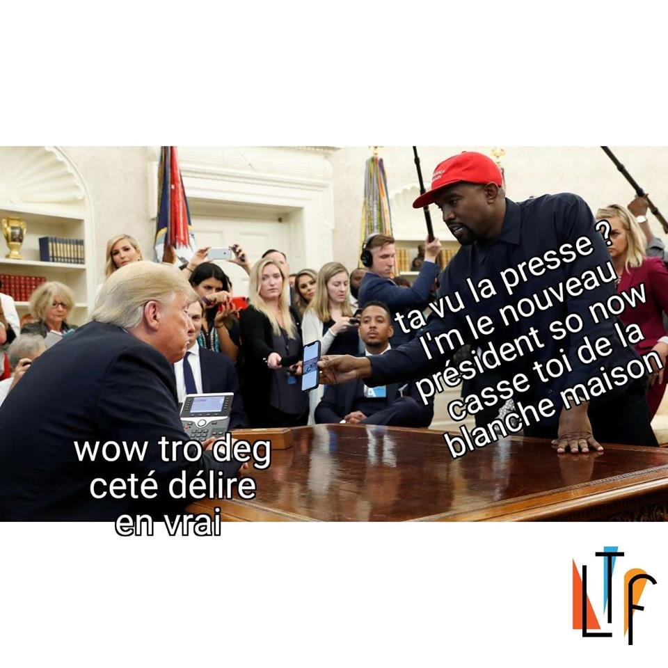 LeTurfuoff's tweet photo. Son nouvel album "ONU Is My Bitch" sera basé sur sa vie en tant que Président des États-Unis.

#KanyeWest #kanyewest2020 #kanyeforpresident https://t.co/M1QEi9VOQX