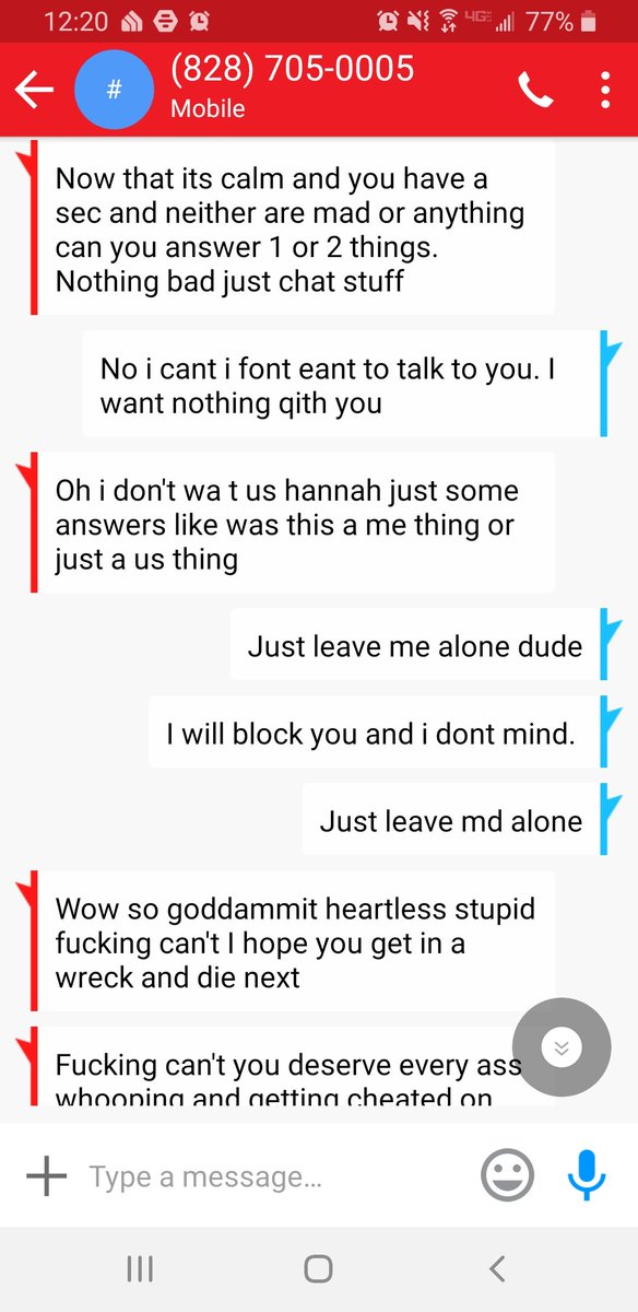 bikerchic945's tweet photo. Meet my ex who makes text free numbers to harrass me and say these nasty things to me everyday :) https://t.co/T18YZRFY4X