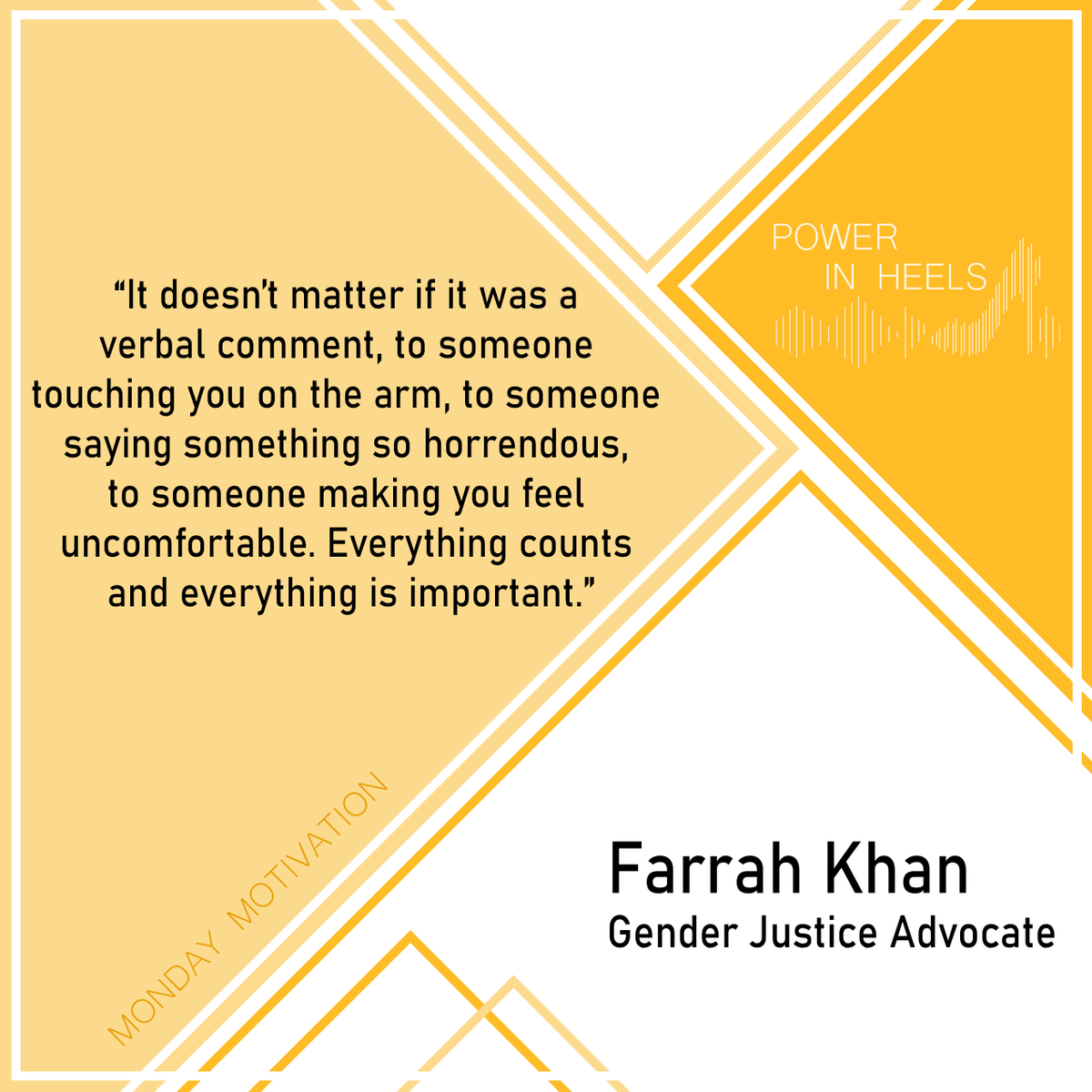powerin_heels's tweet photo. #mondaymotivation from @farrahsafiakhan! She works for gender justice through education, advocacy, and art.💕She shared an acronym with us that she created to help you know how to help when someone approaches you saying they have been affected by sexual violence. (see photo) https://t.co/P1EvnSjYZn