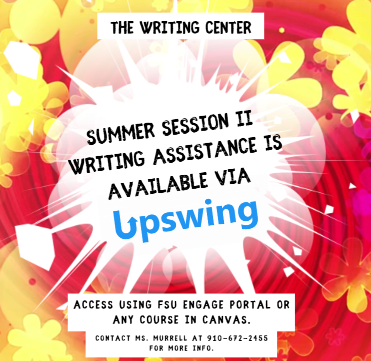 fsu_wrctr's tweet photo. Broncos, Summer Session 2 is here! The Writing Center is available via Upswing to help with all writing assignments. Schedule your appointment TODAY! #uncfsu #faystate #universitycollege #thewritingcenter #theWRITEplace #tutoring https://t.co/tPb00KsFUF
