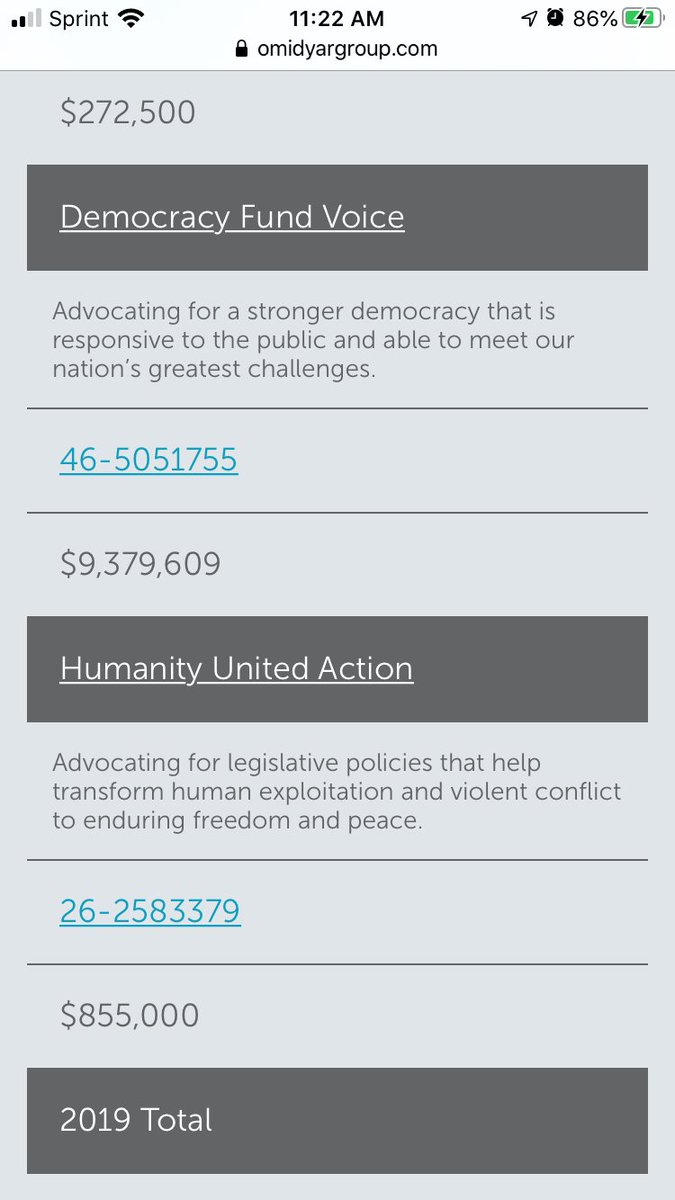 There is a tangled web of organizations funded by this. Clicked on another one called the Democracy Fund Voice. They got $9 mil.