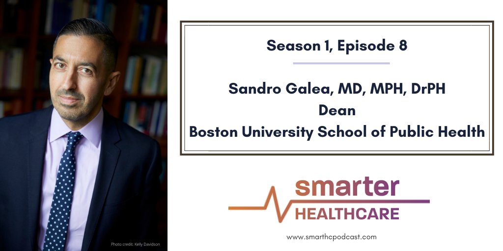 SmartHCPodcast's tweet photo. New episode of the Smarter Healthcare Podcast available at https://t.co/ujeqoCFsfi. Hear @sandrogalea of @BUSPH talk to @ksucich about social determinants of health in the context of #COVID19 and #racism in #healthcare. https://t.co/EFMCKBenlZ