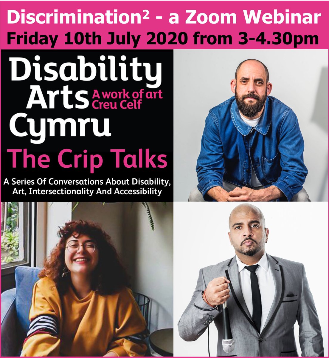 DACymru's tweet photo. After our Crip Camp discussion, we‘re starting a series called 'The Crip Talks'. The first looks at the experience of Deaf artists who experience discrimination for their Deafness and for their ethnicity - but in very different ways - very revealing. Book: https://t.co/rkZmWK0Wv3 https://t.co/fMOnwsMzsc