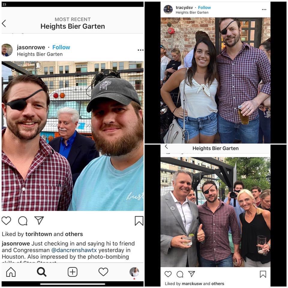 On May 19,  @DanCrenshawTX said “We have a duty to live responsibly with our freedom,” specifically referring to wearing masks in close spaces. Apparently, that did not apply to himself a month later. (6/20)