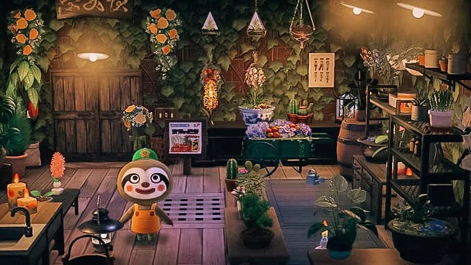 211. Votre magasin de plantes ! Code pour les portes : MA-1944-3607-0570(Source :  https://www.reddit.com/r/AnimalCrossing/comments/gykfxc/leifs_shop/)