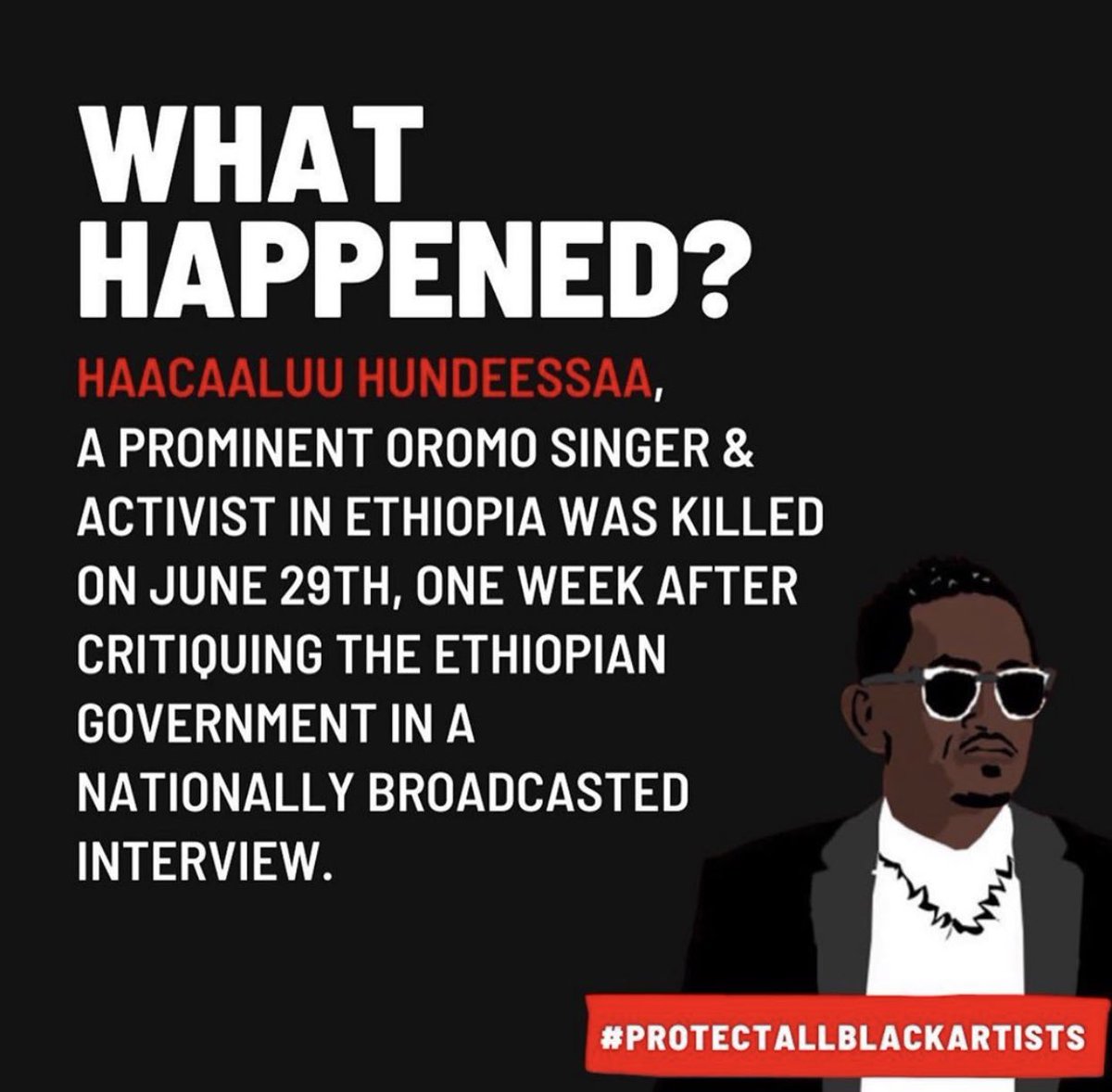 protect black artists!!  #OromoProtests  #BlackLivesMatter  