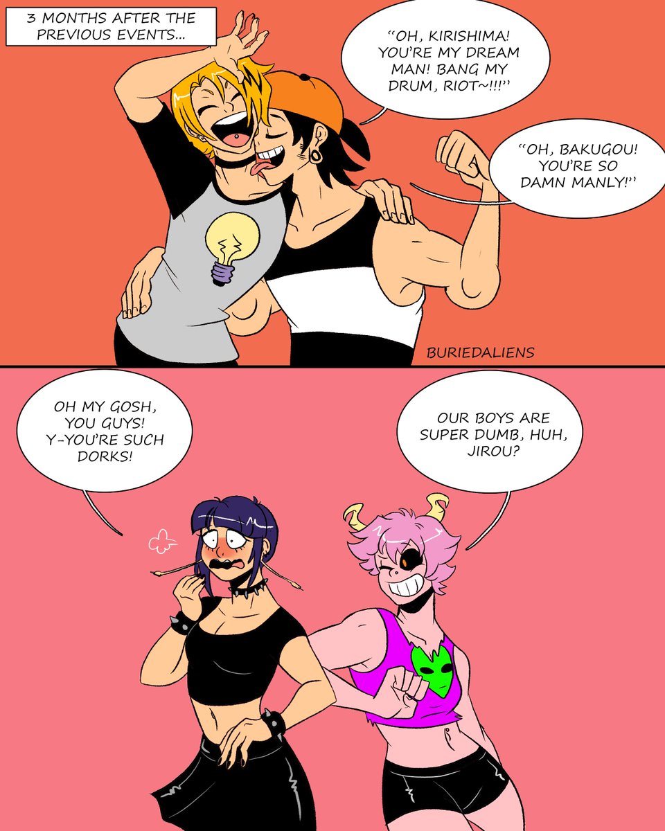 The original thread from February 2019 was so messy so here's a CLEAN AND FRESH  #electricboomriot thread! Including part 1, an epilogue, and part 2. #kiribaku  #punkau (10/?)