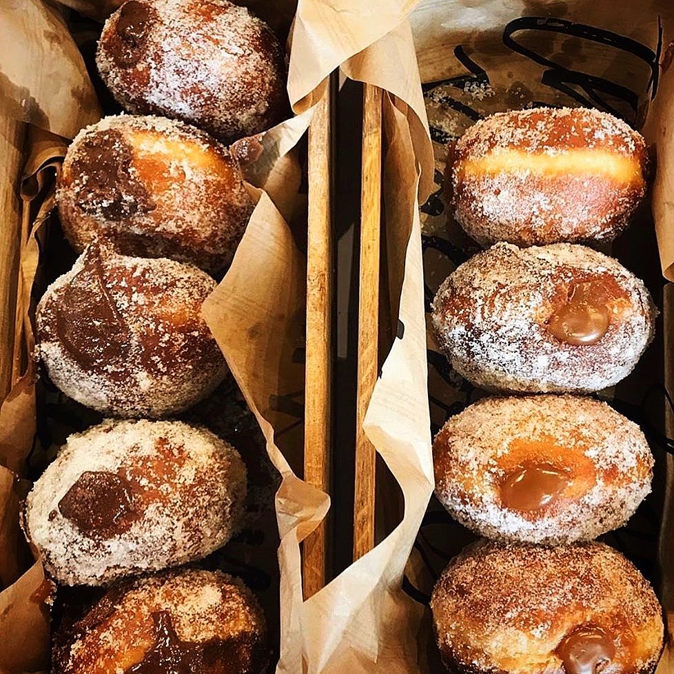 PARTNERS IN CREAM - Introducing our Nutella &amp; Salted Caramel Bomboloni.⁣⁣
⁣⁣
Baked daily, our Tuscany inspired Bomboloni are filled with your favourite Creme Pat fillings, Nutella &amp; Salted Caramel.