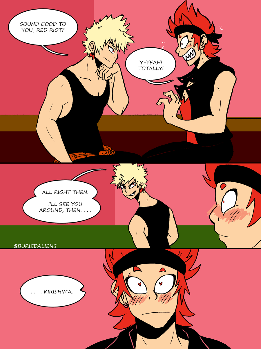 The original thread from February 2019 was so messy so here's a CLEAN AND FRESH  #electricboomriot thread! Including part 1, an epilogue, and part 2. #kiribaku  #punkau (4/?)