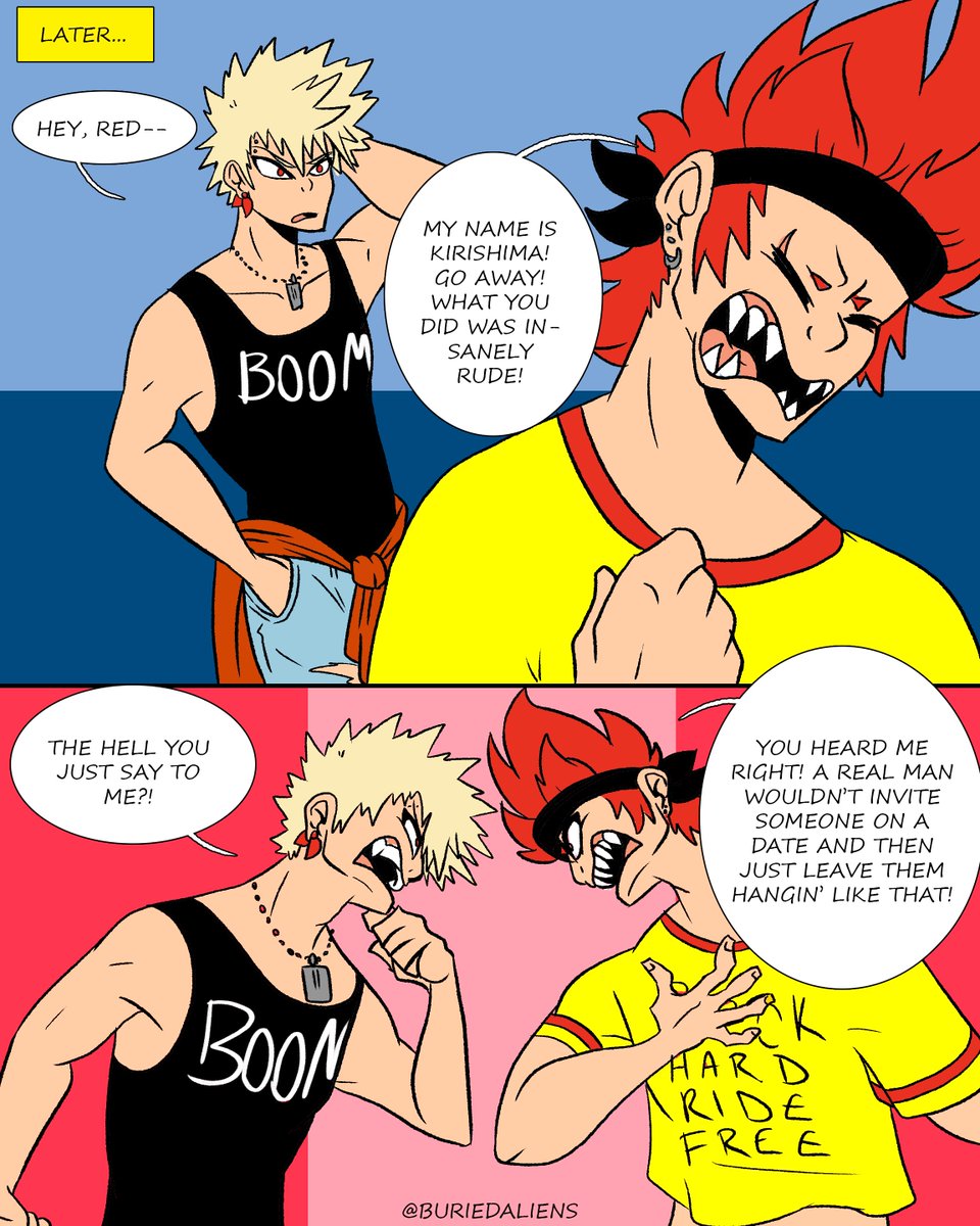 The original thread from February 2019 was so messy so here's a CLEAN AND FRESH  #electricboomriot thread! Including part 1, an epilogue, and part 2. #kiribaku  #punkau (7/?)