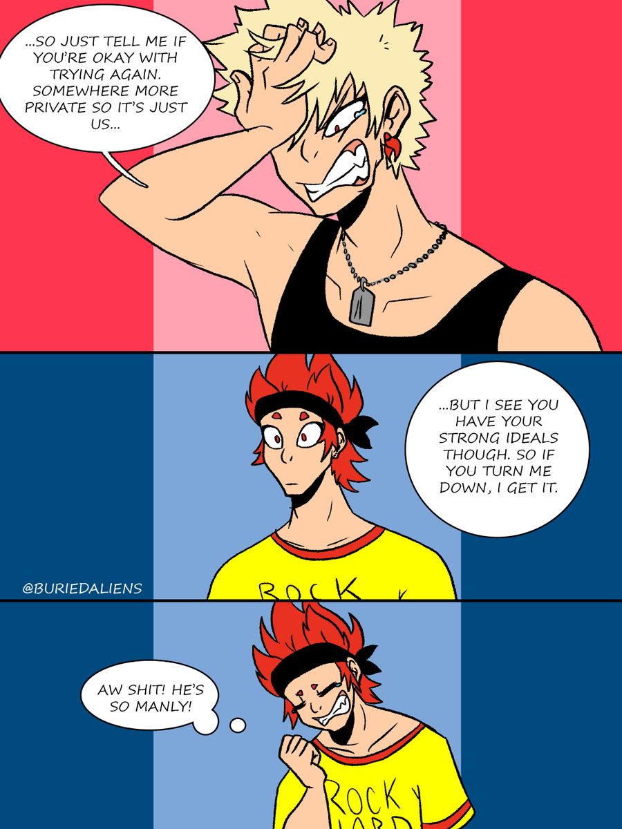 The original thread from February 2019 was so messy so here's a CLEAN AND FRESH  #electricboomriot thread! Including part 1, an epilogue, and part 2. #kiribaku  #punkau (8/?)