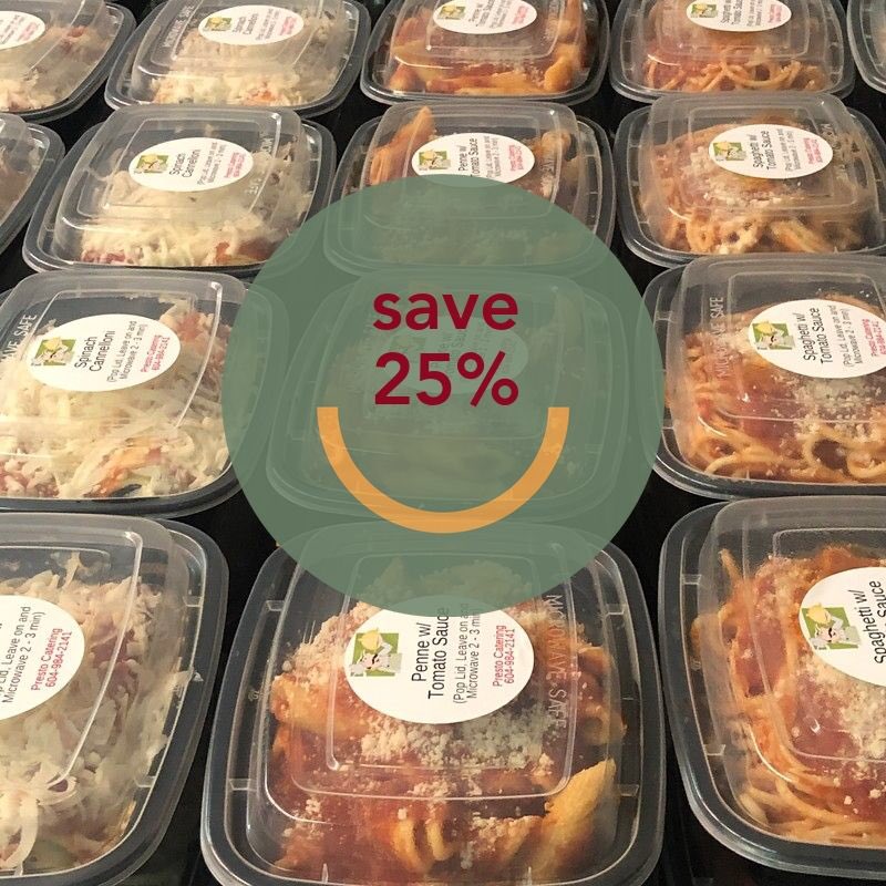 Save 25% on all orders this week (July 6 to July 10)! Order online at prestocatering.com/readymeals Use promo code PRESTO25 at checkout.