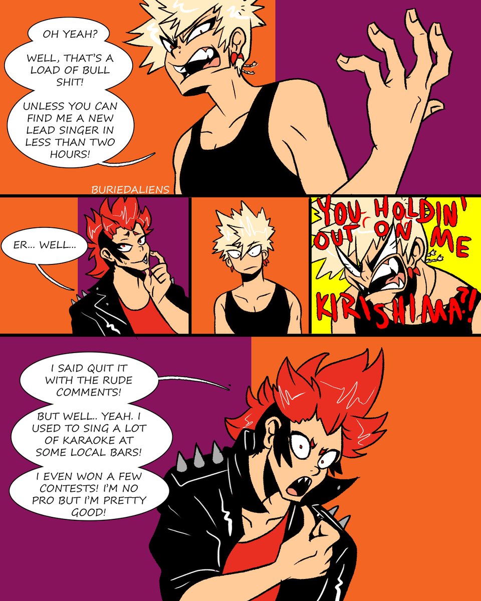 The original thread from February 2019 was so messy so here's a CLEAN AND FRESH  #electricboomriot thread! Including part 1, an epilogue, and part 2. #kiribaku  #punkau (15/?)