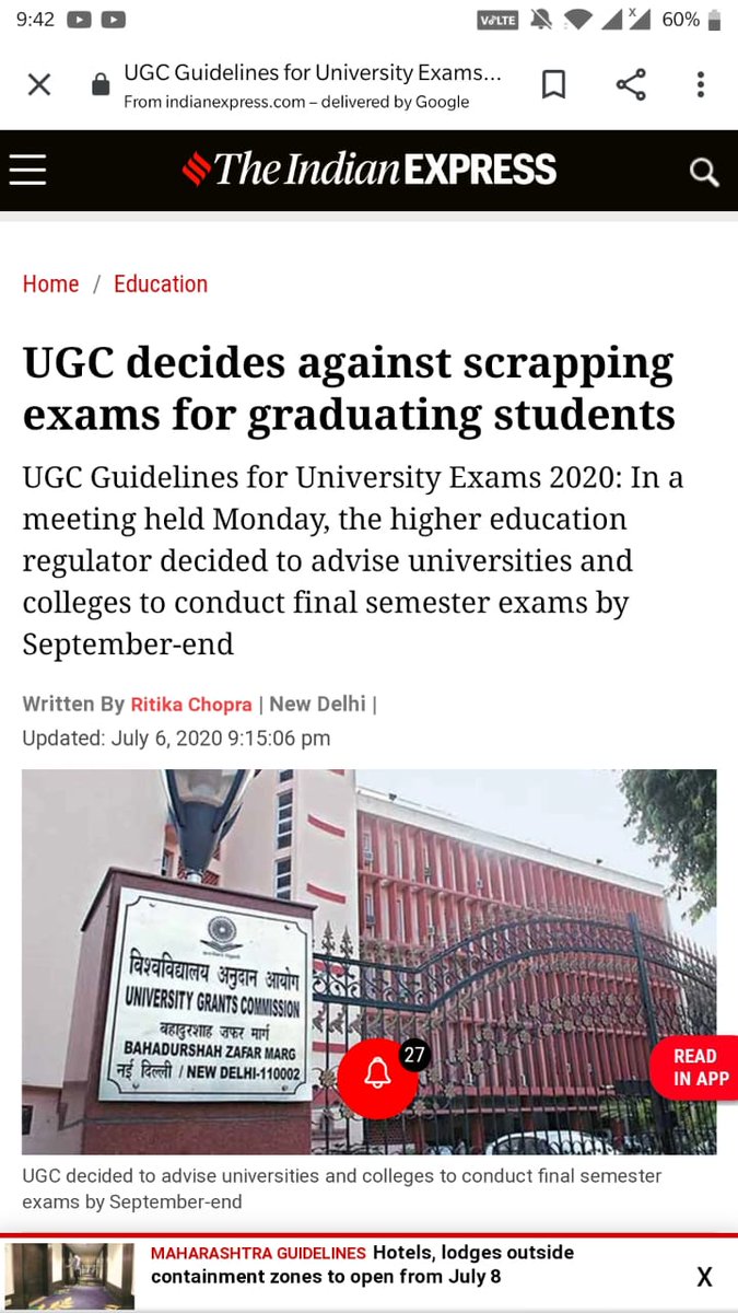 sharmajiii___'s tweet photo. I welcome UGC's decision against scrapping of final year exams.
#UGCGuidelines https://t.co/Qx1LDgoVx7