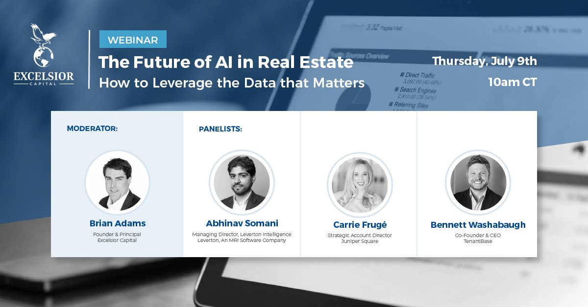 Join us for an upcoming webinar with @ExcelsiorCapit1 to learn how to best harness the power of technology for your real estate management and investment needs. Register here: bit.ly/2B3OSPp