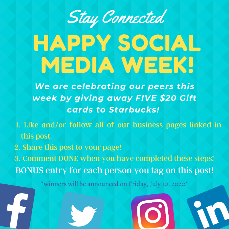 designedbytag's tweet photo. HAPPY SOCIAL MEDIA WEEK!!

We all understand the importance of staying connected, ESPECIALLY right now!

Facebook: https://t.co/R0cNGCmmGx
Twitter: https://t.co/mGRzfVSQ1q
Insta: https://t.co/iCFah1fnQF
Linked in: https://t.co/DCrT2l4NAb https://t.co/ynCjUTNwMw