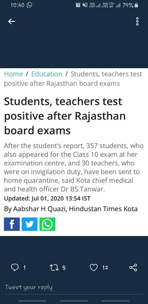 nikhil14898's tweet photo. @Shubhamtomar20 @DrRPNishank @HMOIndia @MoHFW_INDIA @narendramodi @AmitShah @PMOIndia @HRDMinistry @mygovindia @transformIndia @PIB_India @MIB_India @DDNewslive We final year students aren't immune to corona and whats the point of exams after Sept is govt sure that corona will be finished after Sept
357 Students and teachers are tested positive for corona after 10th examination in rajasthan 
Who will be responsible if v get +ve after exm https://t.co/j93Uq6Gdt4