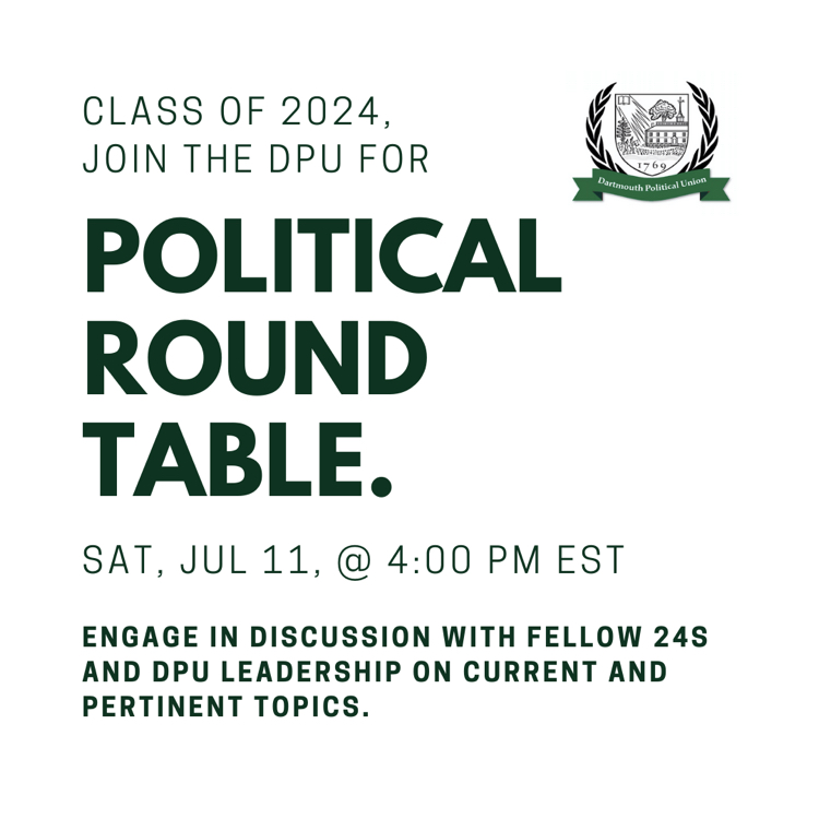 Get to know your future classmates and the DPU leadership by discussing various political topics this Saturday at 4pm Eastern! Comment below what topics you would like to discuss! You can join the conversation or just listen in. Zoom info will be posted on the day of the event!