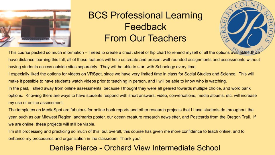 Mr_Oldfield's tweet photo. Check out this feedback from @BerkCoSchoolsWV teachers! We've been building capacity this summer! Shared with permission. @smcollinwvtis @sdove91 @LopezRobyn @bapowell93 @ishillman @AmandaBillmeyer @Luke6196 @annelaskey @PKMsupt https://t.co/6SnwvwjSQJ