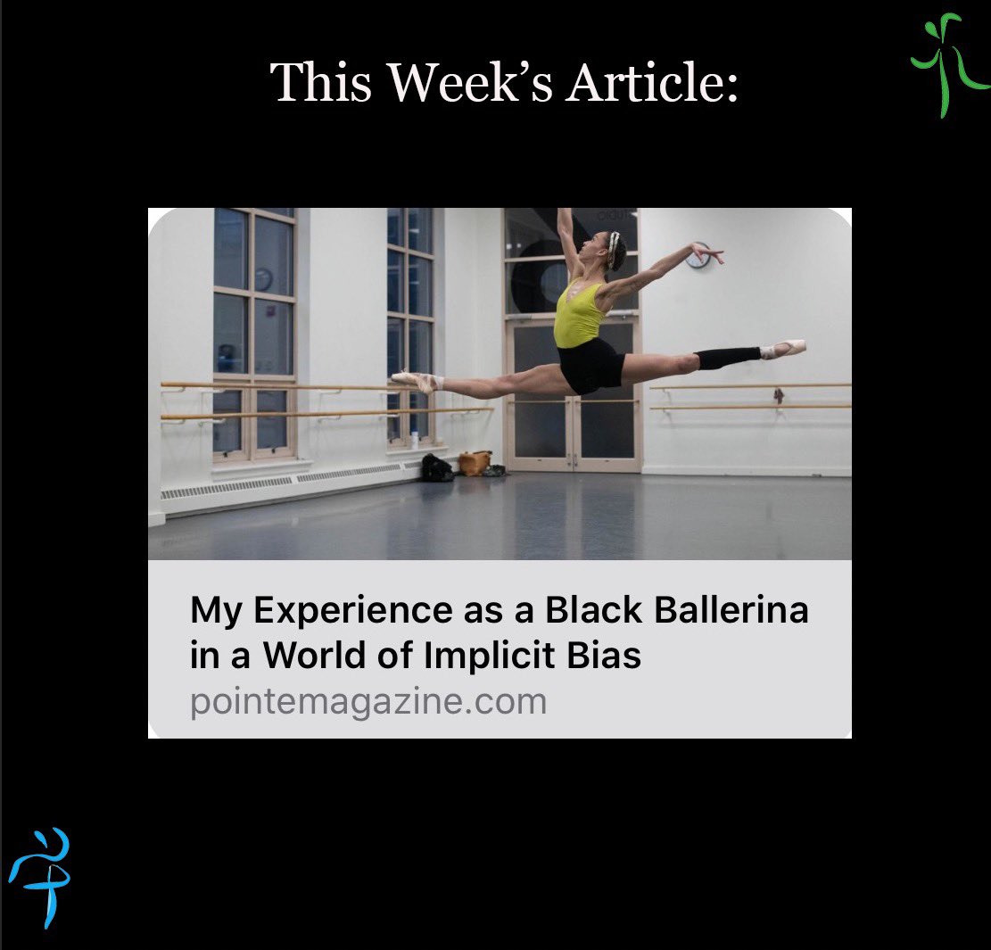 BUDTG's tweet photo. Click the link in our bio for this week’s article in Pointe Magazine, “My Experience as a Black Ballerina in a World of Implicit Bias” by Chyrstyn Mariah Fentroy. https://t.co/nDqvKpHMmq