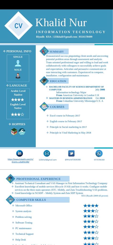 Khalid72039280's tweet photo. @jobsinRiyadh_ CV https://t.co/d1AuFqIZ3c
