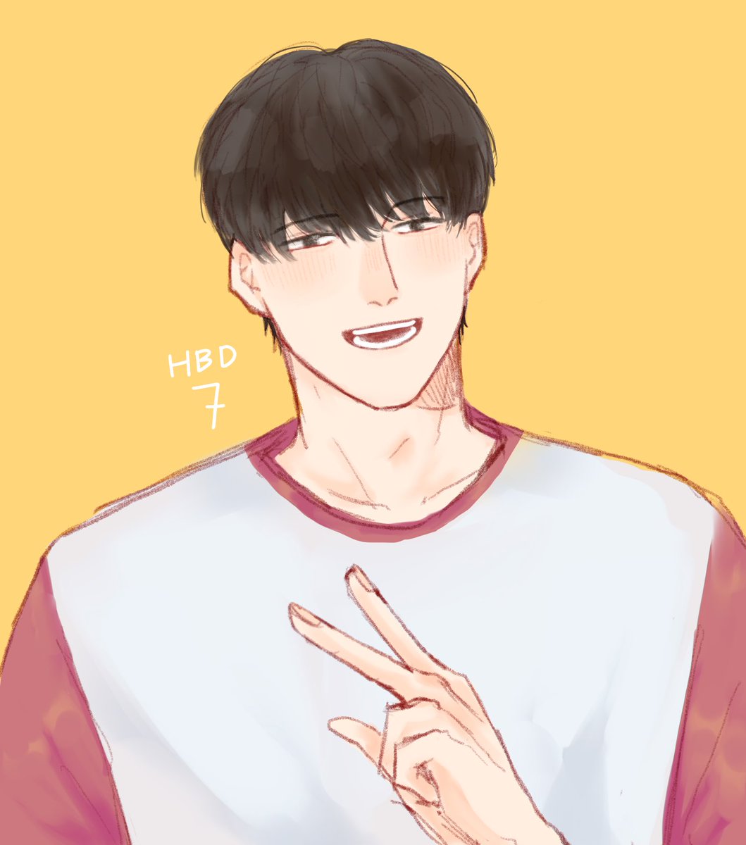 Seven_wmn's tweet photo. [ ปกติวาดเล่นแต่ในเฟซตลอดเลย555 ไม่ค่อยเอามาลงในทวิต แต่อันนี้อยากแปะเพราะวันนี้วันเกิดเขาล่ะ🥺 ] https://t.co/hXTjWvcFHL