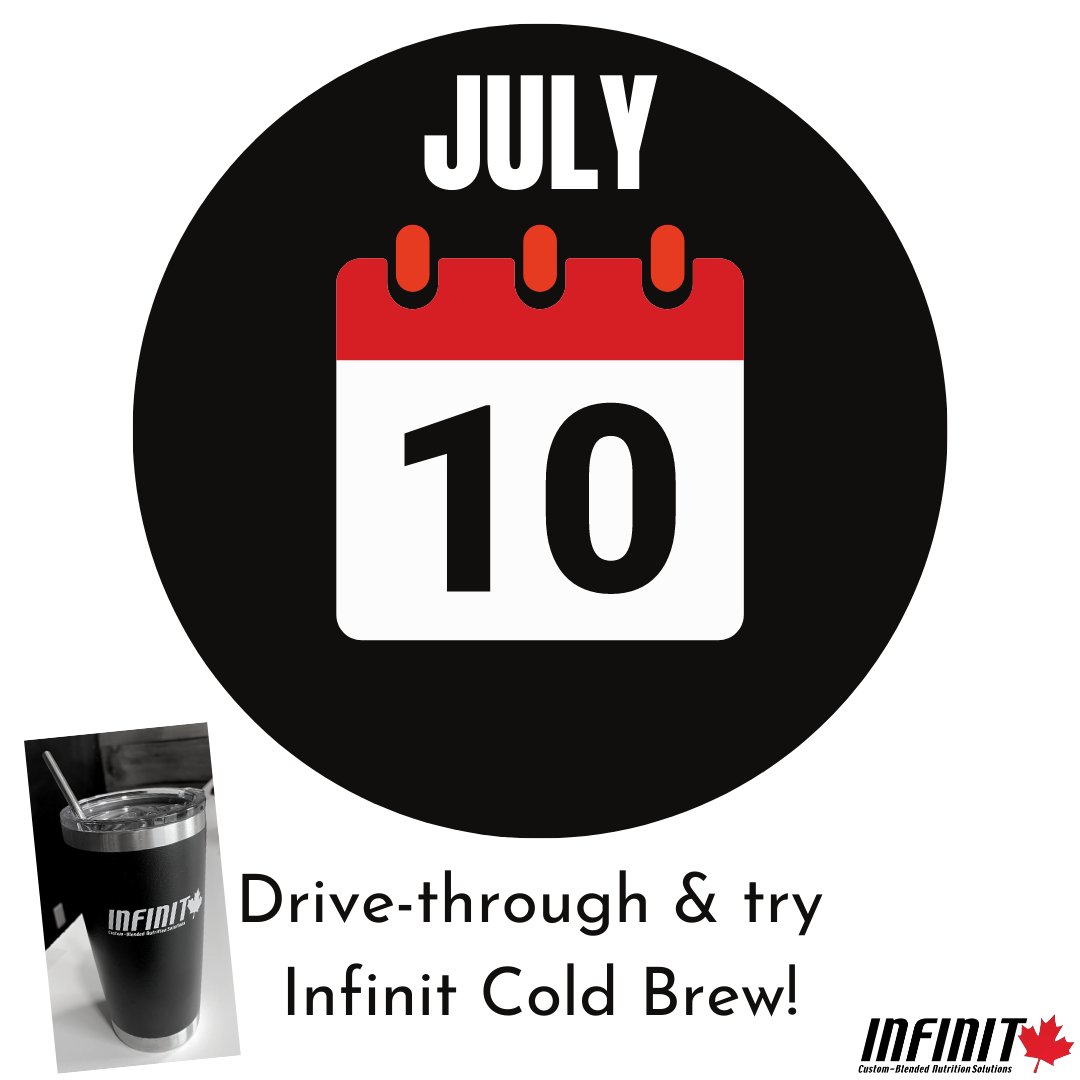 grupponutrition's tweet photo. Mark your calendars!!
In 4 more days, drive-through between 10-2pm and try some Infinit Cold Brew!
Bring your own vessel, or purchase ours for only $10!
#infinitcanada #proteincoffee #yqg #infinitfuelsme https://t.co/sedzt6zaXp