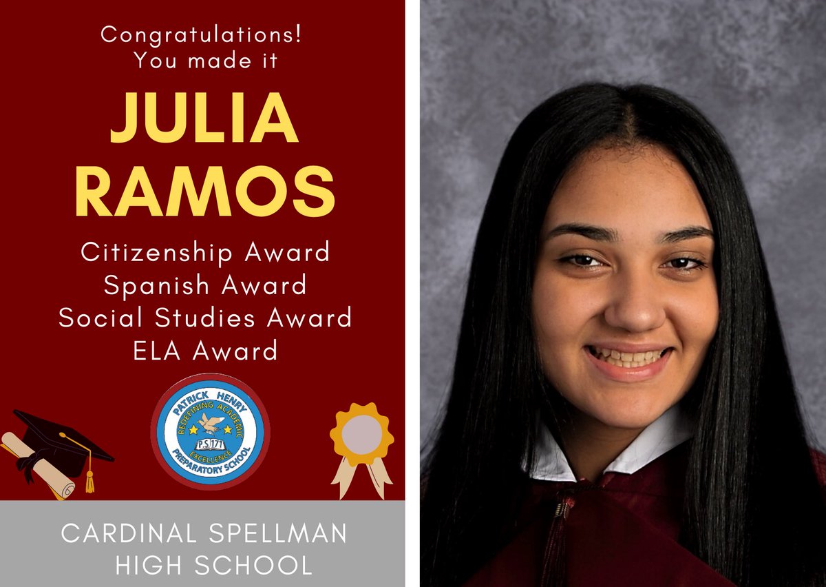 phprepnyc's tweet photo. Congratulations to Julia and Jaydin! 🎓🎉 #ps171 #patrickhenryprep #middleschool #graduates #remotelearning #nycpublicschools #eastharlem #spanishharlem https://t.co/1JXQ7CBgEN