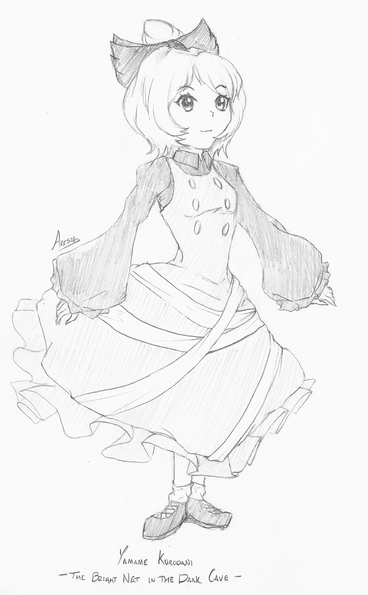 Arcsol8's tweet photo. Day 49 of drawing a touhou character - Yamame Kurodani!

#touhou #touhouproject #東方 #東方Project #traditionalart #pencildrawing #myart #fanart #yamamekurodani #黒谷ヤマメ https://t.co/d9SiP96Jfj