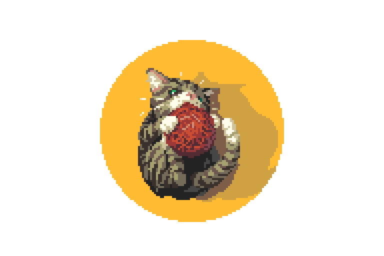 ambivorous's tweet photo. Just a kitten playing with some yarn.

#pixelart #dotpict #ドット絵 #kitten https://t.co/4gq1Q1J0fs
