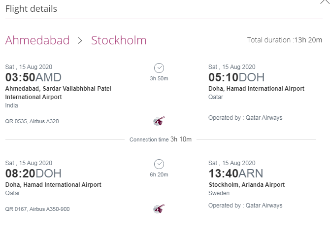 Schedule qatar airways flight Qatar Airways