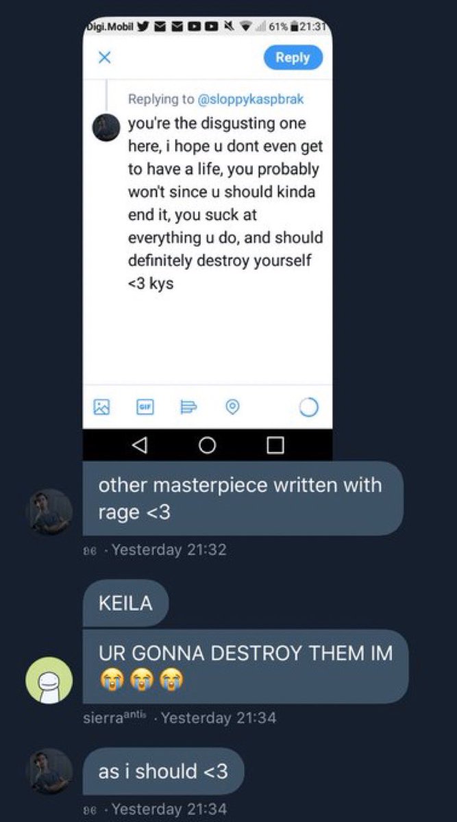 TW SUICIDE also joking about something that is a serious mental health issue is not funny, fae should really seek help and talk to someone instead of saying disturbing things in group chats.