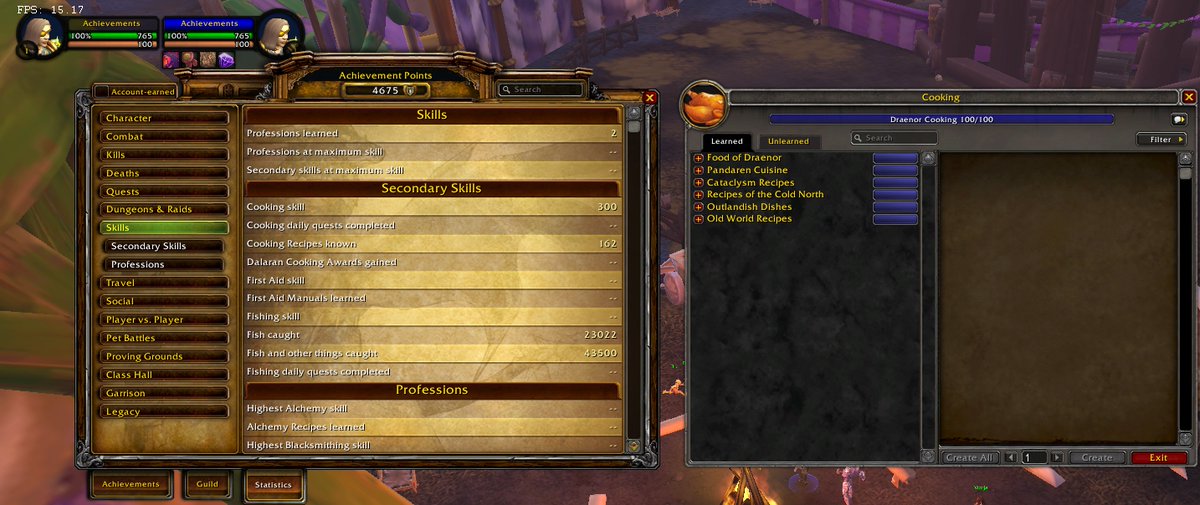 Finally maxed out my cooking on my 1 Twink &amp; have a whopping 162 recipes learned!