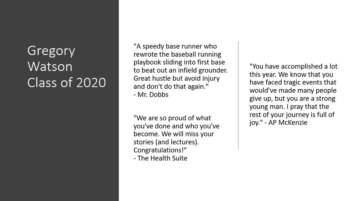 AnacostiaHigh's tweet photo. Greg &amp; Davon, You two are examples of strength after overcoming tough obstacles.  Our dedications speak to your will to keep moving forward &amp; the way you allowed your promises to honor your loved ones fuel you.  Your strength will get you far.  Congratulations! #WhyAna https://t.co/6HkfER5ZnZ