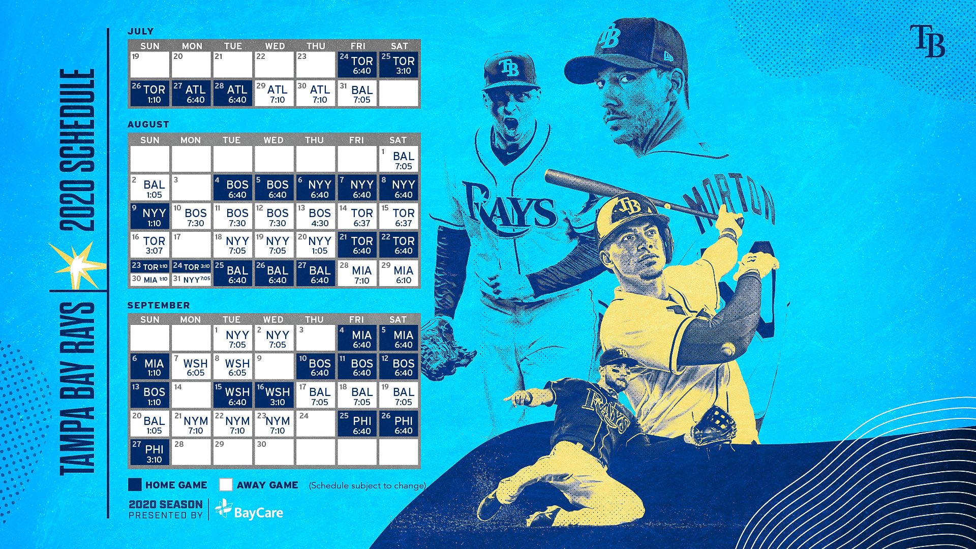 MLB; Calendario Tampa Bay Rays 2020