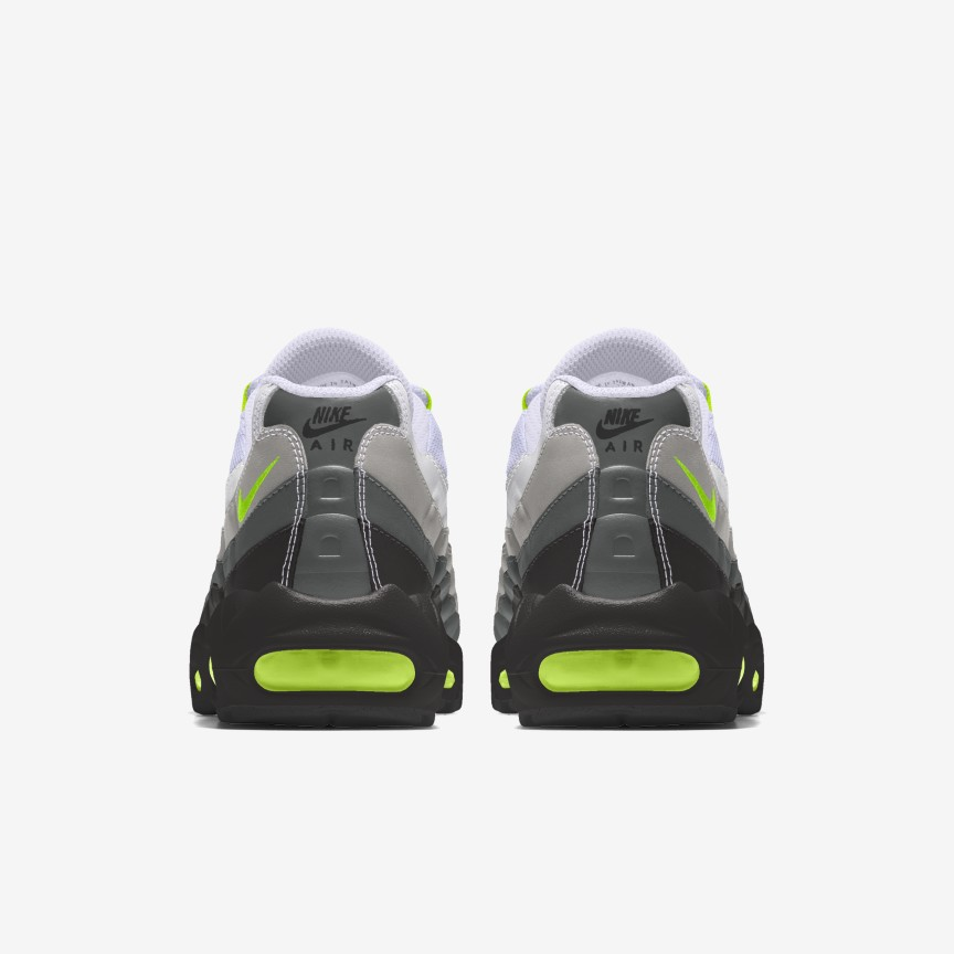 Fullress Nike By You イエローグラデ風カラーが制作可能 直リンク掲載 レイヤーに上質なレザーやよりサステナブルな風合いを持つリサイクルウーブン素材のフォームを使用 ナイキ エア マックス 95 Nike Air Max 95 Unlocked Cw21 991