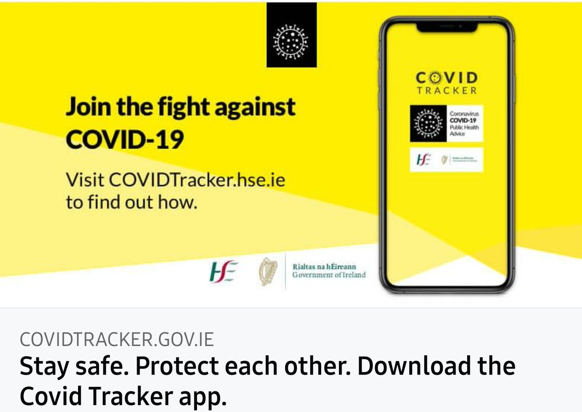 breandanfitz's tweet photo. COVID Tracker app available. Stay safe. Protect each other. COVID Tracker is a free app for your mobile phone. Using the COVID Tracker app along with the existing public health measures will help us all stay safe when we meet up, socialise, work or travel. https://t.co/26AJP6JDOH https://t.co/iWb1M4nJiW