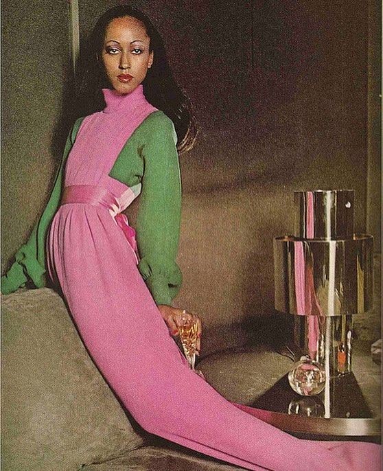 Pat Cleveland. She appeared on the cover of Vogue in 1970. She relocated to Paris and became a household runway model for Chloé. She also walked for YSL, Mugler and DVF and stated that she would not return to the US until another black model appeared on US Vogue.