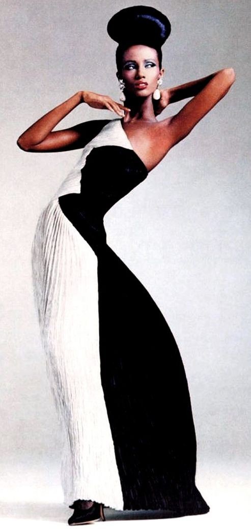 Iman. Establishing herself as a supermodel in the 1970s, she became an almost instant success in the fashion world. She became a muse for dozens of high fashion designers, including Gianni Versace, Calvin Klein, Yves Saint Laurent and Issey Miyake.