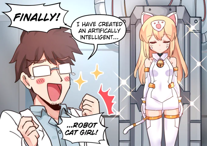 Scientist invents Robot Cat Girl! ? 