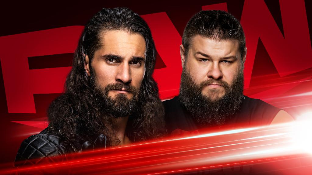 WWE's tweet photo. TONIGHT: #WrestleMania opponents will be in the same ring once again as @FightOwensFight hosts #TheKOShow with The #MondayNightMessiah @WWERollins! #WWERaw https://t.co/nbL605G5YM