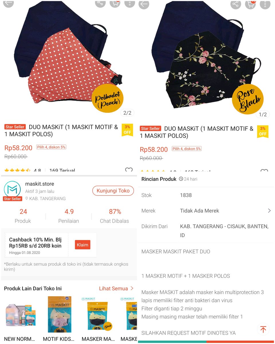adingku_10's tweet photo. @tinyminibitty @infomalang Udah punya beberapa dr yg ukuran standard sampe XL sih, tapi yg motif polos karena saya kan cowok. Include filter+tali hijab, nyaman dipake dan ga bikin pengap.. https://t.co/zSy8d681xf