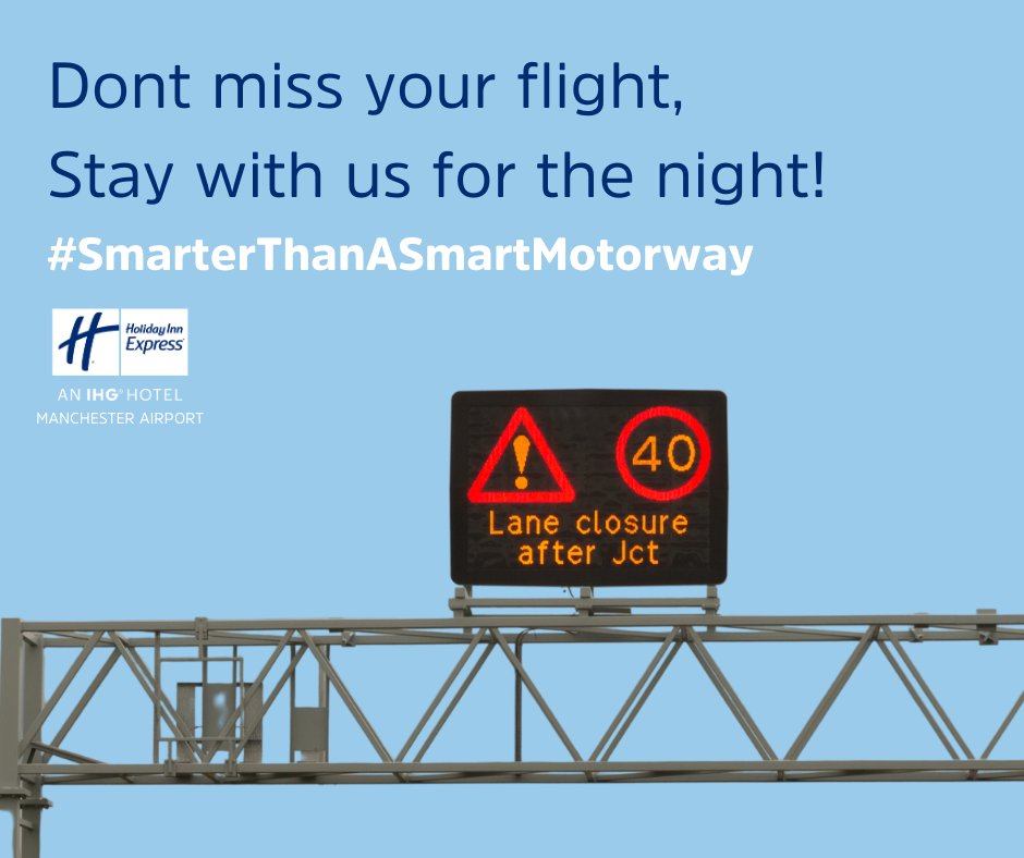 A smarter stay to defeat the smart motorway!🤣🤣😂🤣 hiexpress.com/manchesteraprt or 0161 980 2556 to book #manchester #manchesterairport #ilovemcr #smartstay #smartiepants #smartmotorways #yourholidaystartshere #smarterthanasmartmotorway