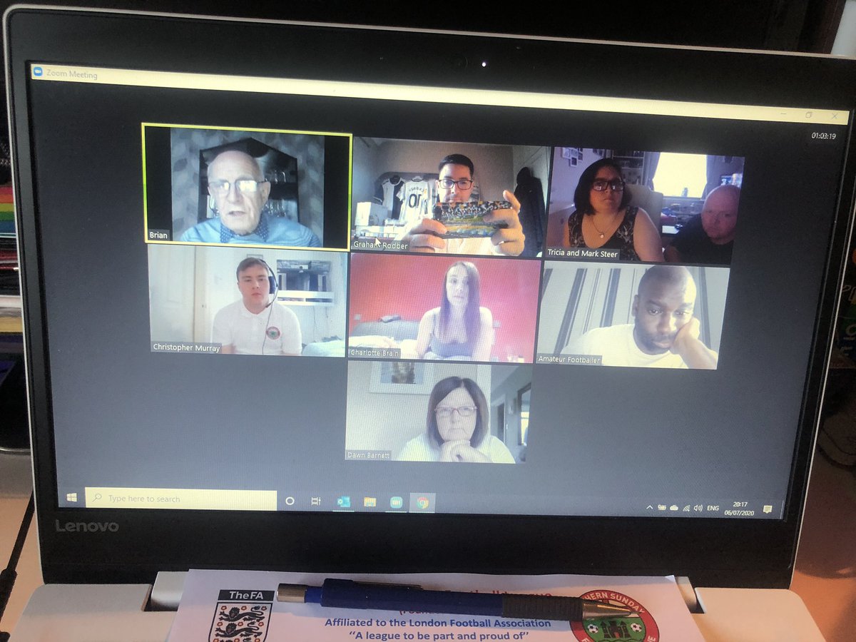 SouthernSunday's tweet photo. League Management Committee meeting this evening on @zoom_us https://t.co/ZGJWNnEQ5o