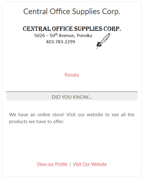 Did you know #ponoka <a href="/COSponoka/">Central Office Supplies Corp.</a> - ponokalive.ca Business Directory