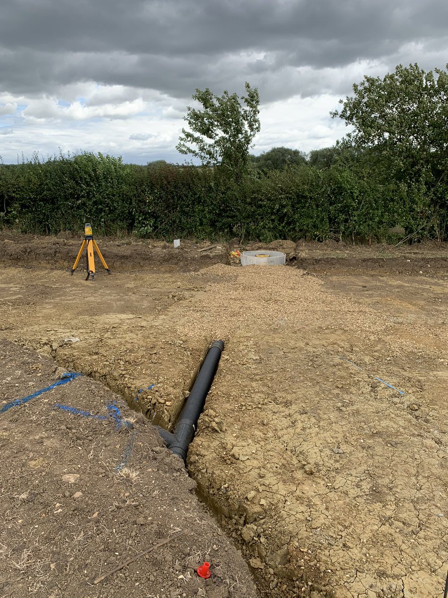 ATBone10's tweet photo. Sports and civils team cracking on really well with this cemetery extension in Milton Keynes. Roadway dug out and burial area graded ready for lateral drainage later this week #ATBgroup #thefullpackage #cemetery #construction #hardscape #landscape #essentialworks https://t.co/bsJEwN6qm6