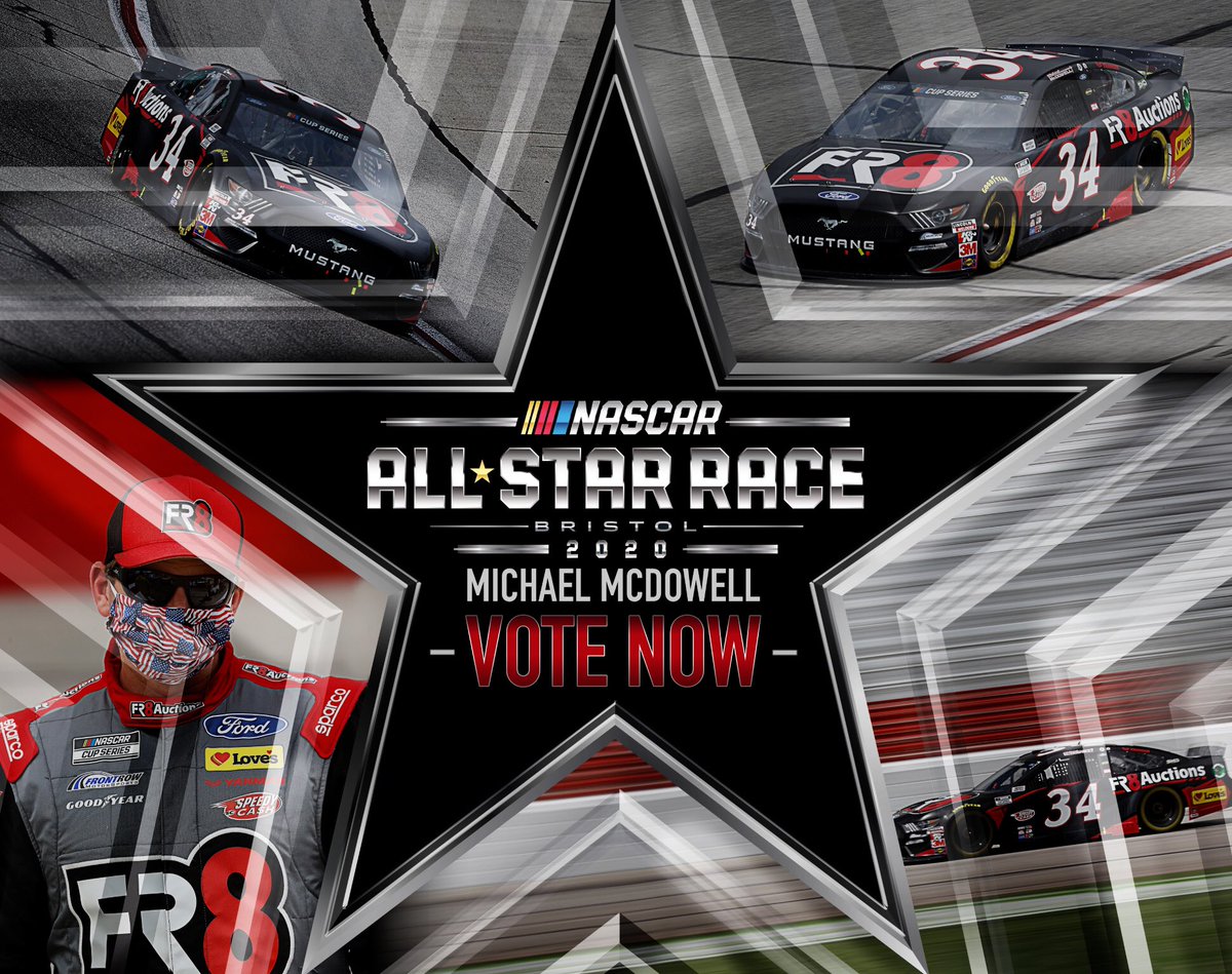 fr8auctions's tweet photo. Donโt forget to continue to VOTE for @Mc_Driver in the @NASCAR fan vote for the @BMSupdates All-Star โญ๏ธ Race 2020! #FrontRowFamily https://t.co/SbAE22eDcR