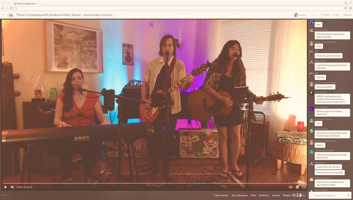 AzaleaMusic's tweet photo. What a fun night with @marysimonsings. Thanks ๐๐ป to everyone who joined us! Watch the replay at the link: https://t.co/wRc20Dyp6L
#azalea #azaleamusic #azaleana #concert #live #music https://t.co/taJSvJyEke